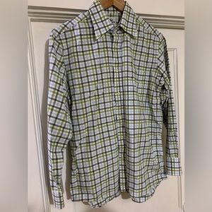Lacoste Plaid Button Up Shirt Men Adult size 40 Multicolor Long Sleeve